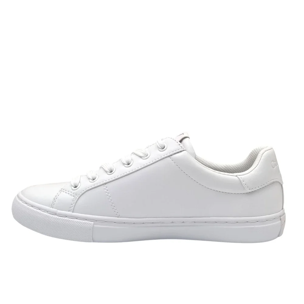 Calvin Klein Womens Calysse Casual Fashion Sneakers Size 9 White Low Top Lace up